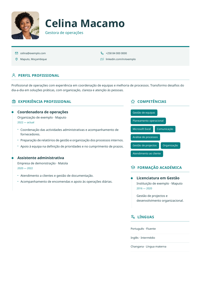Exemplo fictício do modelo Índico: Fotografia · Percurso em linha do tempo